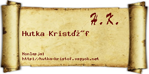 Hutka Kristóf névjegykártya