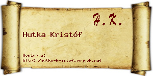 Hutka Kristóf névjegykártya